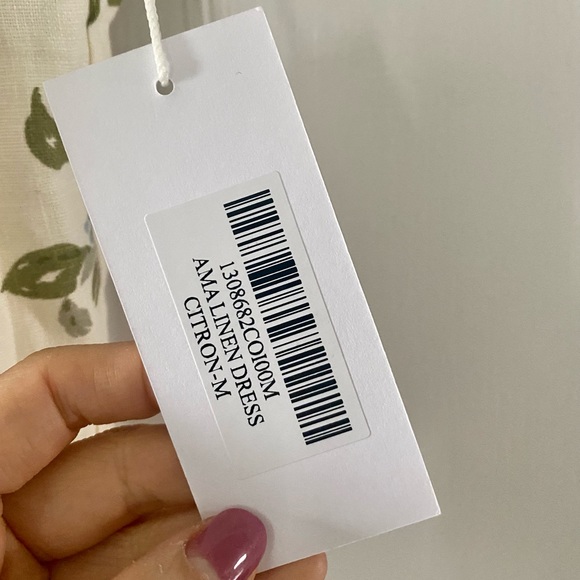 Reformation Ama Linen mini dress in Citron lemon print - Picture 5 of 6